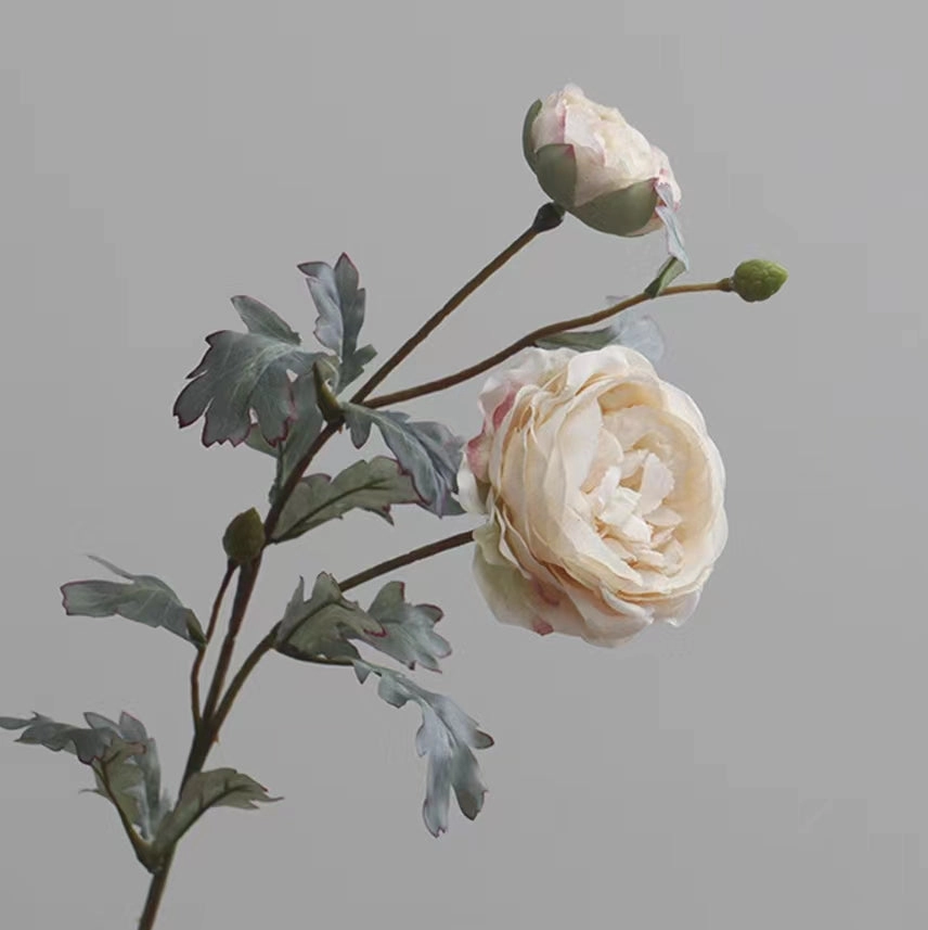 Ranunculus Artificial Silk Flower Stem White RANUNCULUS011,dried artificial flower