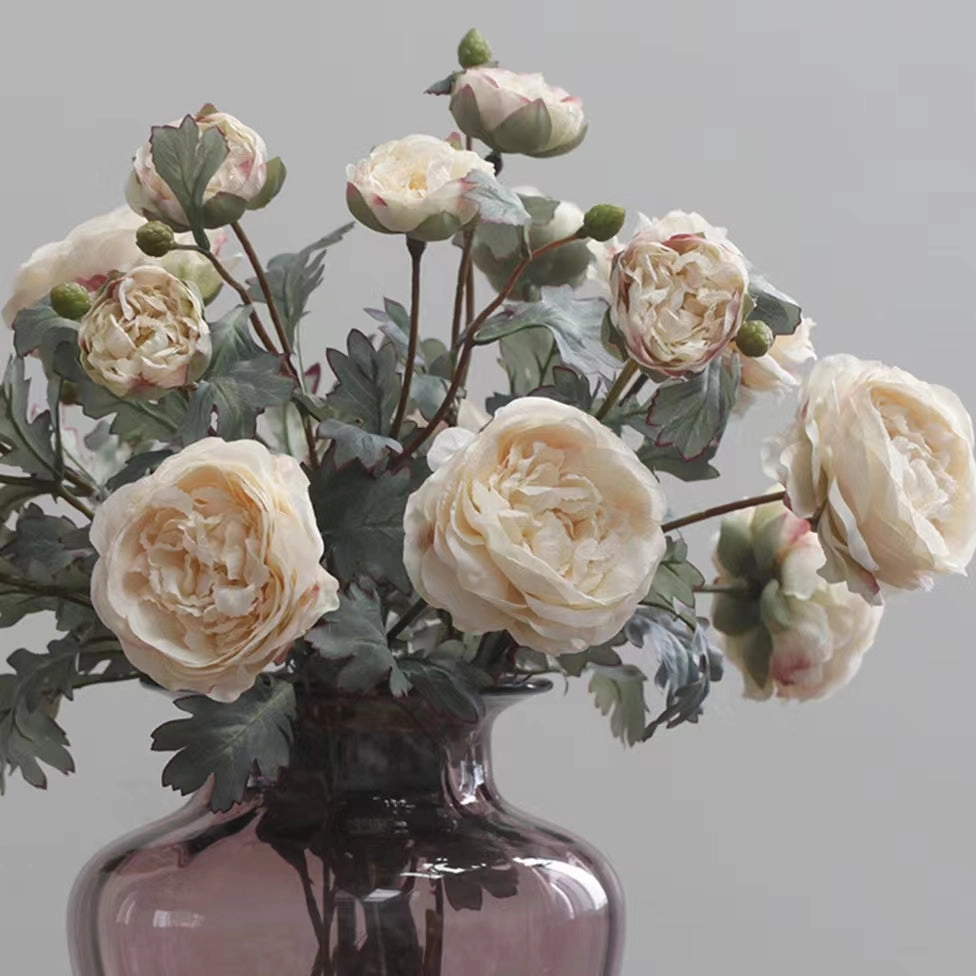 Ranunculus Artificial Silk Flower Stem White RANUNCULUS011