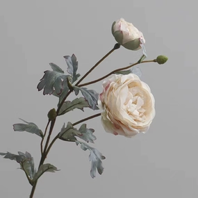 Ranunculus Artificial Silk Flower Stem White RANUNCULUS011,dried artificial flower