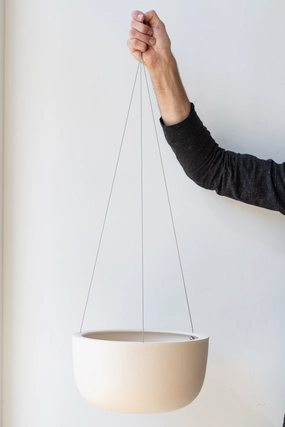 Raw Earth Hanging Planter Clay Large,indoor flower container