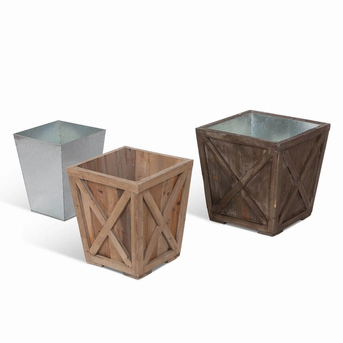 Reclaimed Wood Town & Country Planter Set