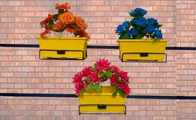 Rectangle Railing Planter Stand - 14",plant shelf accessories
