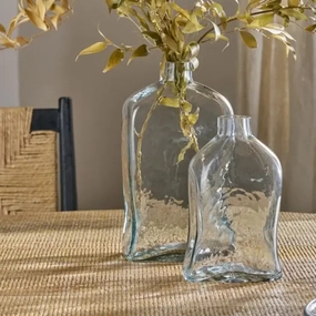 Recycled Glass Bottle Vase - Clear - Size Choice,hand-painted ceramic vase