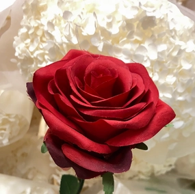 Red Single Stem Rose artificial flower bouquet  