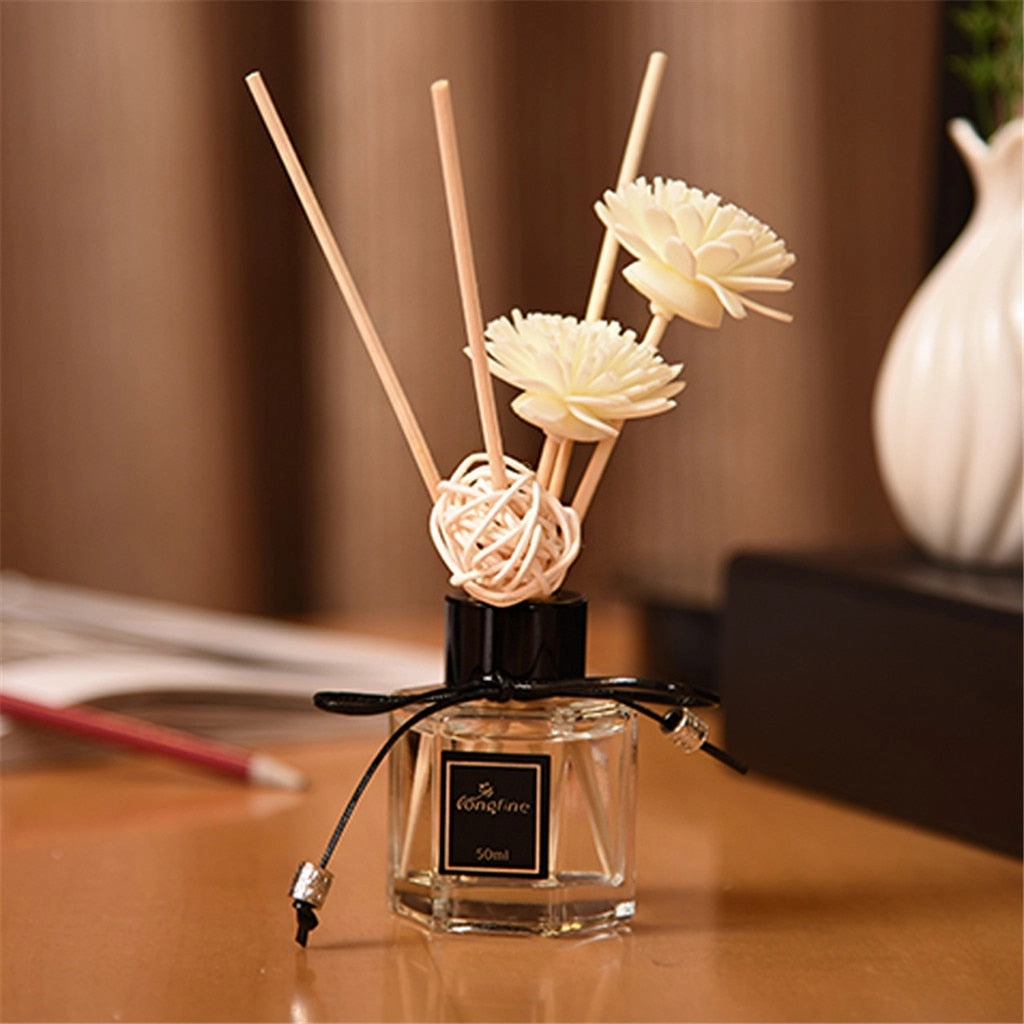 Reed Oil Diffusers Set with 3PCS,hand-painted ceramic vase