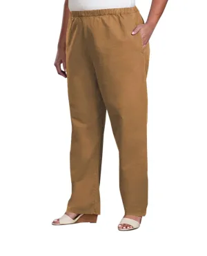 Bequeme Stretch-Köperhose - Plus in Hellbraun