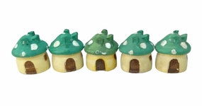 Resin Green Mushroom Set of 5,planting accessories kit
