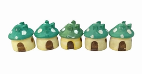 Resin Green Mushroom Set of 5,garden field mower