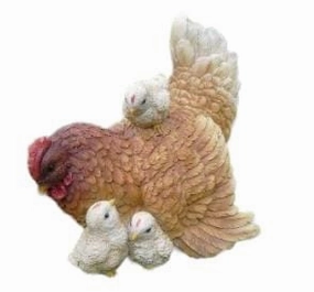 Resin Hen with Baby Chicks,planting accessories kit
