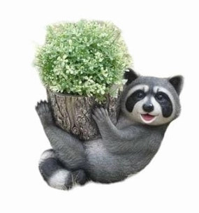 Resin Raccoon Flower Cylinder Planter,planting accessories kit