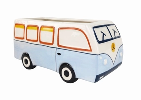 Retro Kombi Van Planter Blue,terracotta plant pot