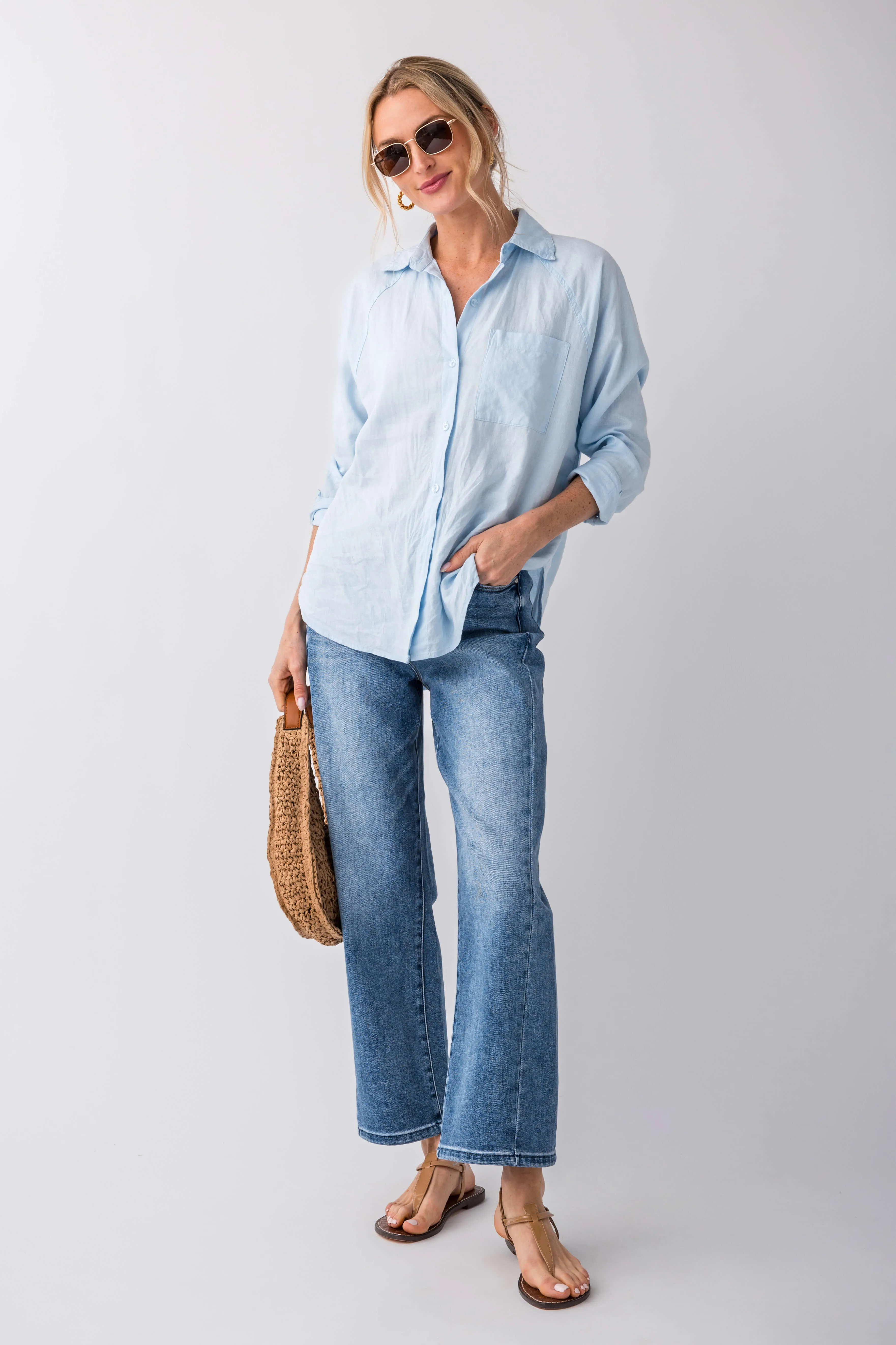 Risen Wren High-Waist Barrel Jeans