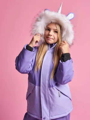 Roarsome Girls Funkelnd Der Einhorn-Parka-Ski-Jacke in Lila