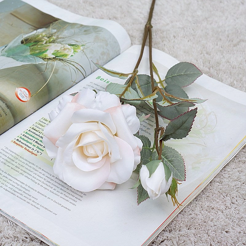 Rose Artificial Flower White CAPPUCCINOROSE094,dried artificial flower