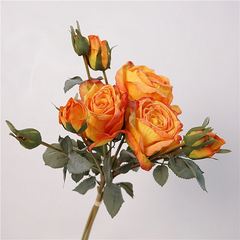 Rose Bunch Artificial Silk Flower Orange ROSEBUNCH003