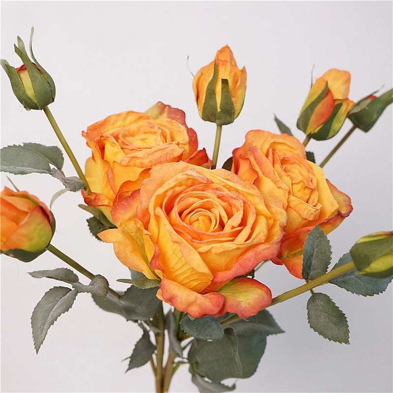 Rose Bunch Artificial Silk Flower Orange ROSEBUNCH003,dried artificial flower