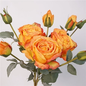 Rose Bunch Artificial Silk Flower Orange ROSEBUNCH003,dried artificial flower