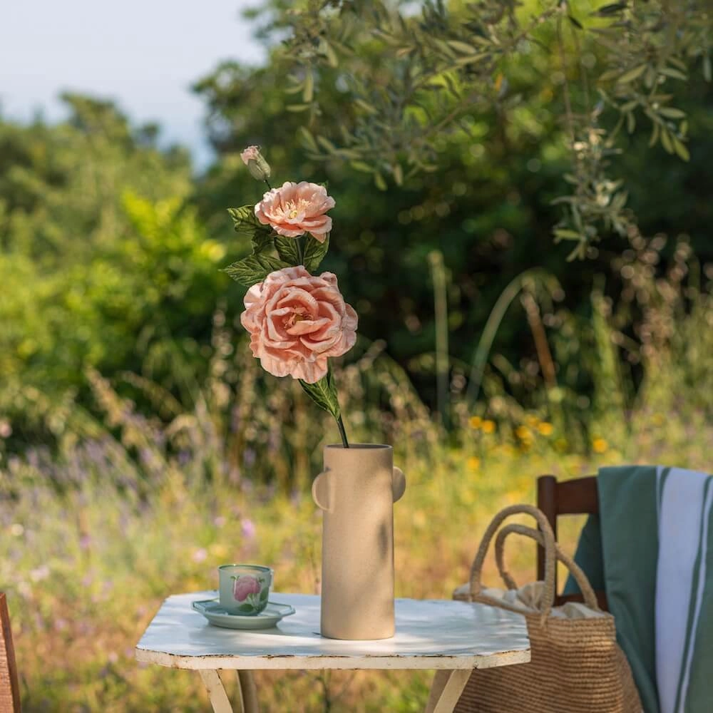 Rose Caroline en papier abricot