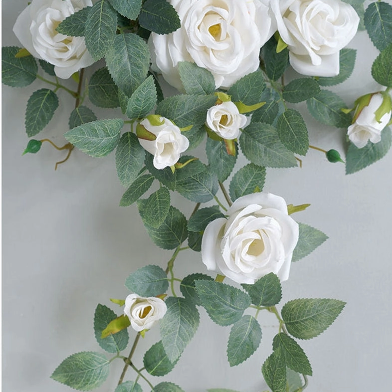 Rose Cascade Artificial Silk Flower White ROSE1001
