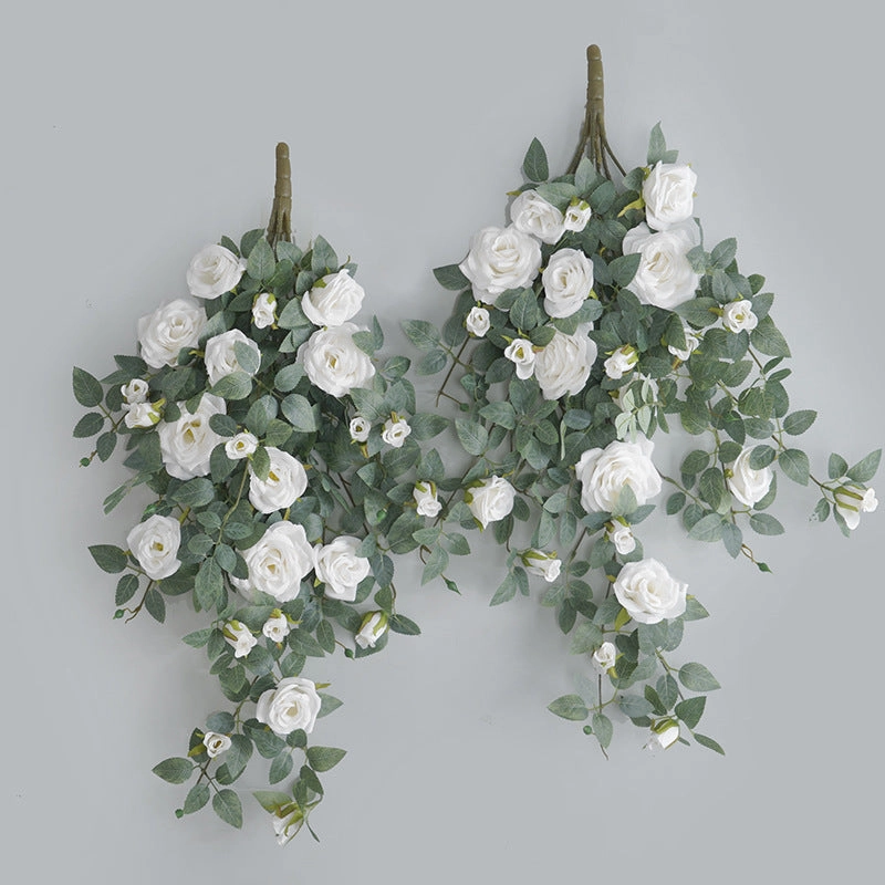 Rose Cascade Artificial Silk Flower White ROSE1001,dried artificial flower