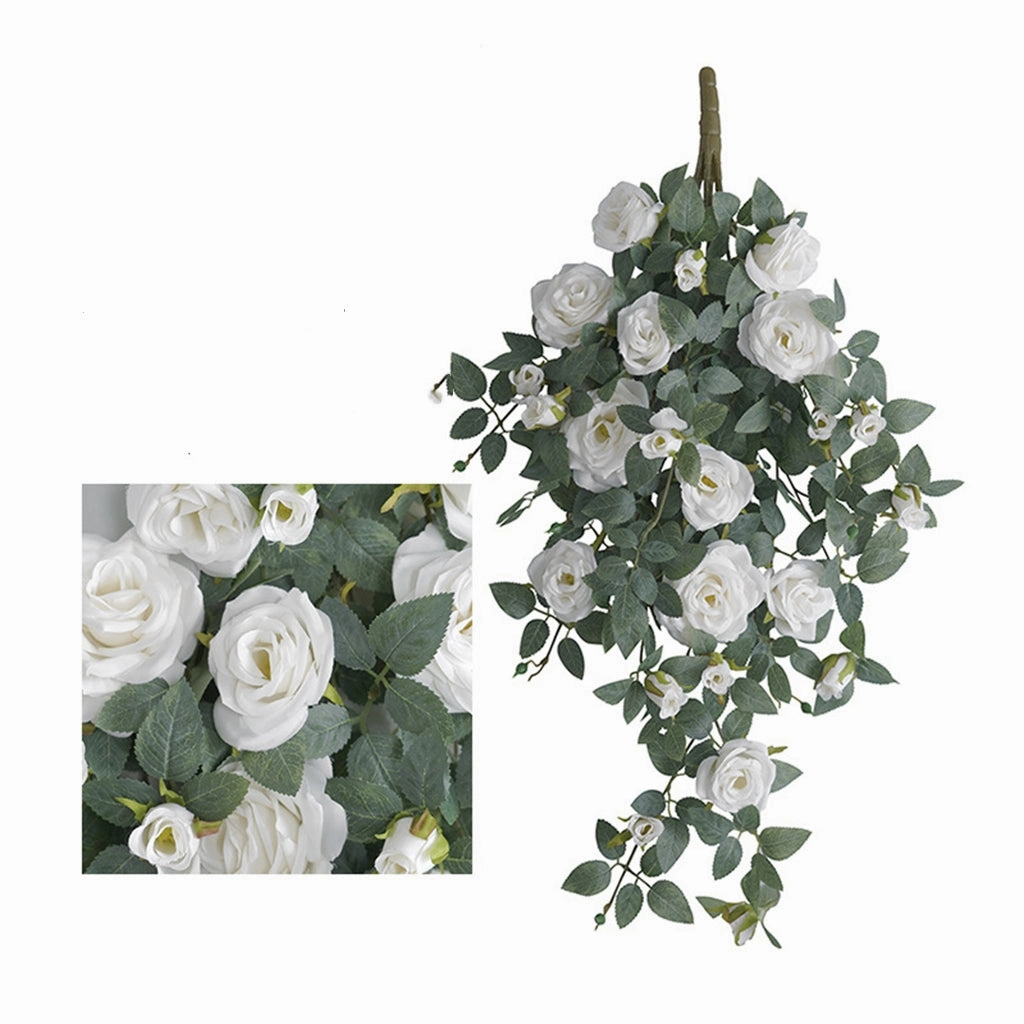Rose Cascade Artificial Silk Flower White ROSE1001