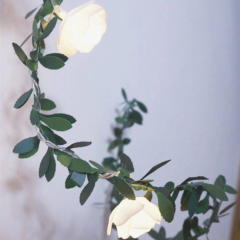 Rose Flower Battery LED String Lights
