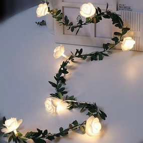 Rose Flower Battery LED String Lights,planting accessories kit