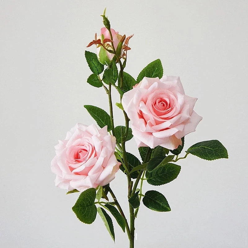 Rose Paris 3 Heads Artificial Silk Flower Stem PARISROSE031-035