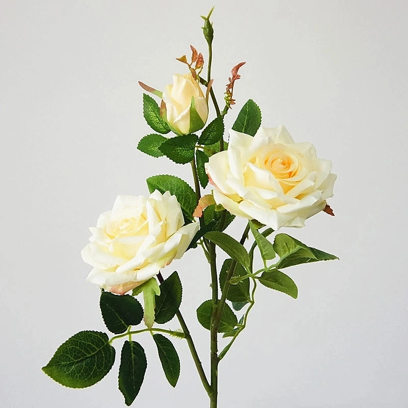 Rose Paris 3 Heads Artificial Silk Flower Stem PARISROSE031-035