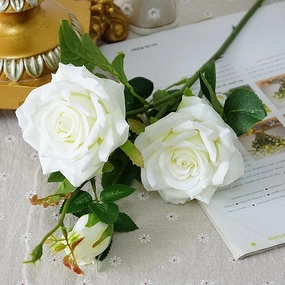 Rose Paris 3 Heads Artificial Silk Flower Stem PARISROSE031-035,dried artificial flower