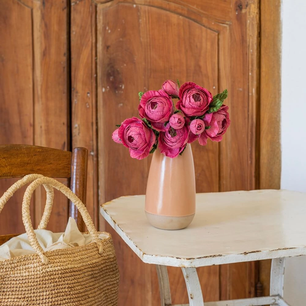 Rose Queen en papier fuchsia