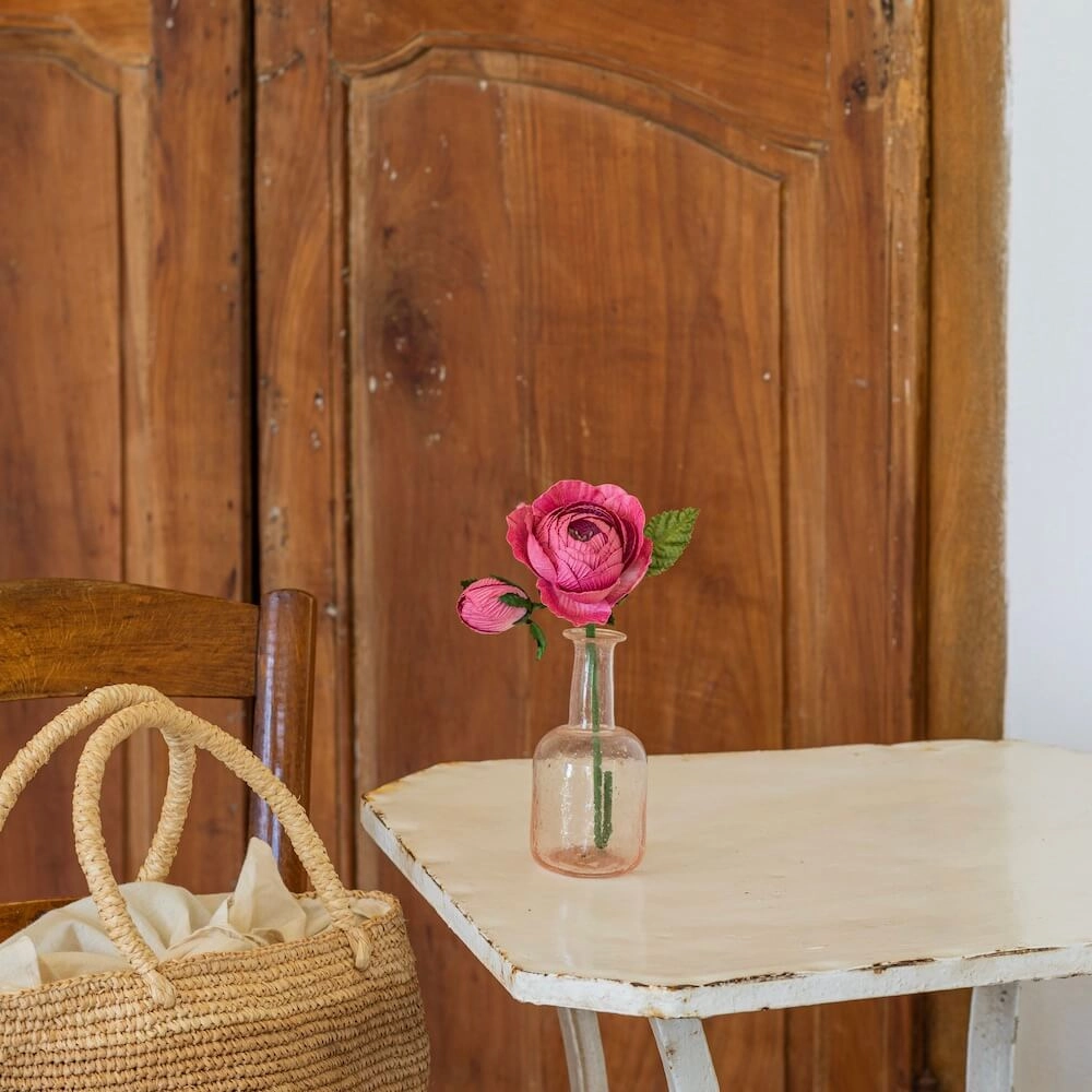 Rose Queen en papier fuchsia