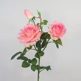 Rose Real Touch 3 Heads Artificial Silk Flower Stem Dark Pink ROSE013,dried artificial flower