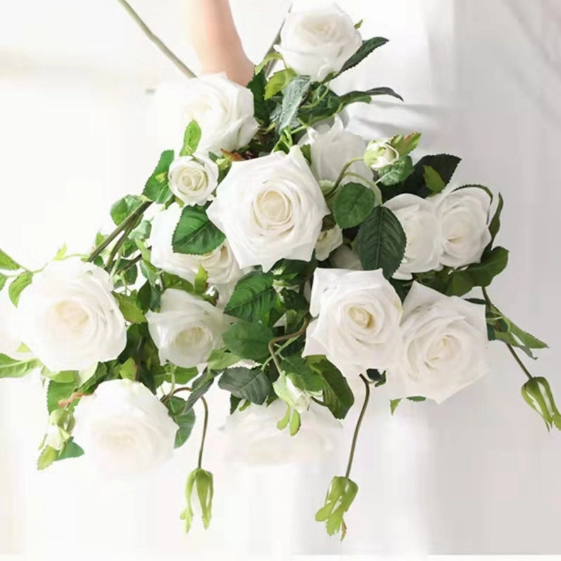 Rose Real Touch 5 Heads Artificial Multi-colour ROSE0015-0019