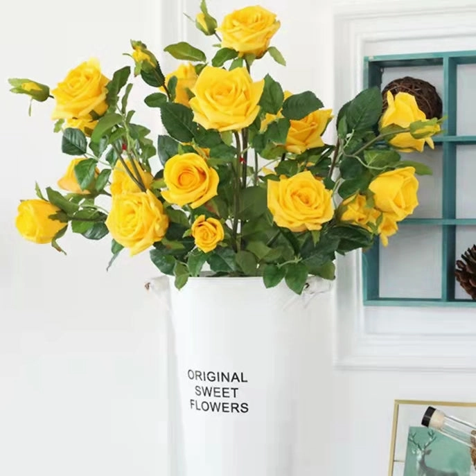 Rose Real Touch 5 Heads Artificial Multi-colour ROSE0015-0019