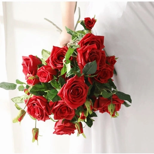 Rose Real Touch 5 Heads Artificial Multi-colour ROSE0015-0019