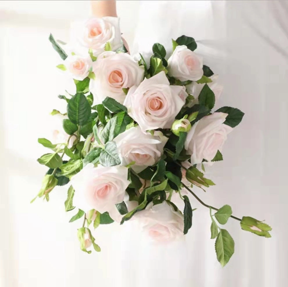Rose Real Touch 5 Heads Artificial Multi-colour ROSE0015-0019
