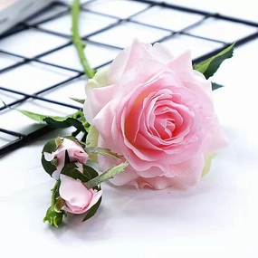 Rose Real Touch Artificial Silk Flower Stem Pink ROSE030,dried artificial flower