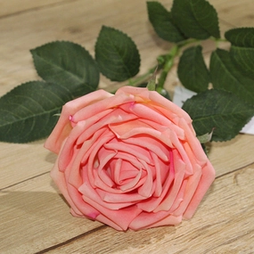 Rose Real Touch Artificial Silk Flower Stem ROSE079 coral,dried artificial flower