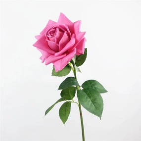 Rose Real Touch Single Head Artificial Silk Flower Stem Dark Pink ROSE020,dried artificial flower