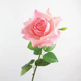 Rose Real Touch Single Head Artificial Silk Flower Stem Pink ROSE0008,dried artificial flower