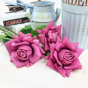 Rose Real Touch Single Head Artificial Silk Flower Stem Purple ROSE016,dried artificial flower
