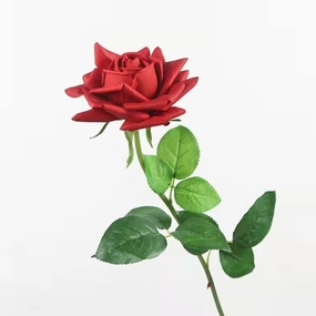 Rose Real Touch Single Head Artificial Silk Flower Stem Red ROSE015,dried artificial flower