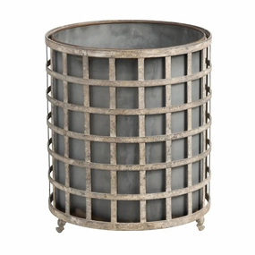 Round Aged Metal Lattice Planter,classic ceramic flowerpot