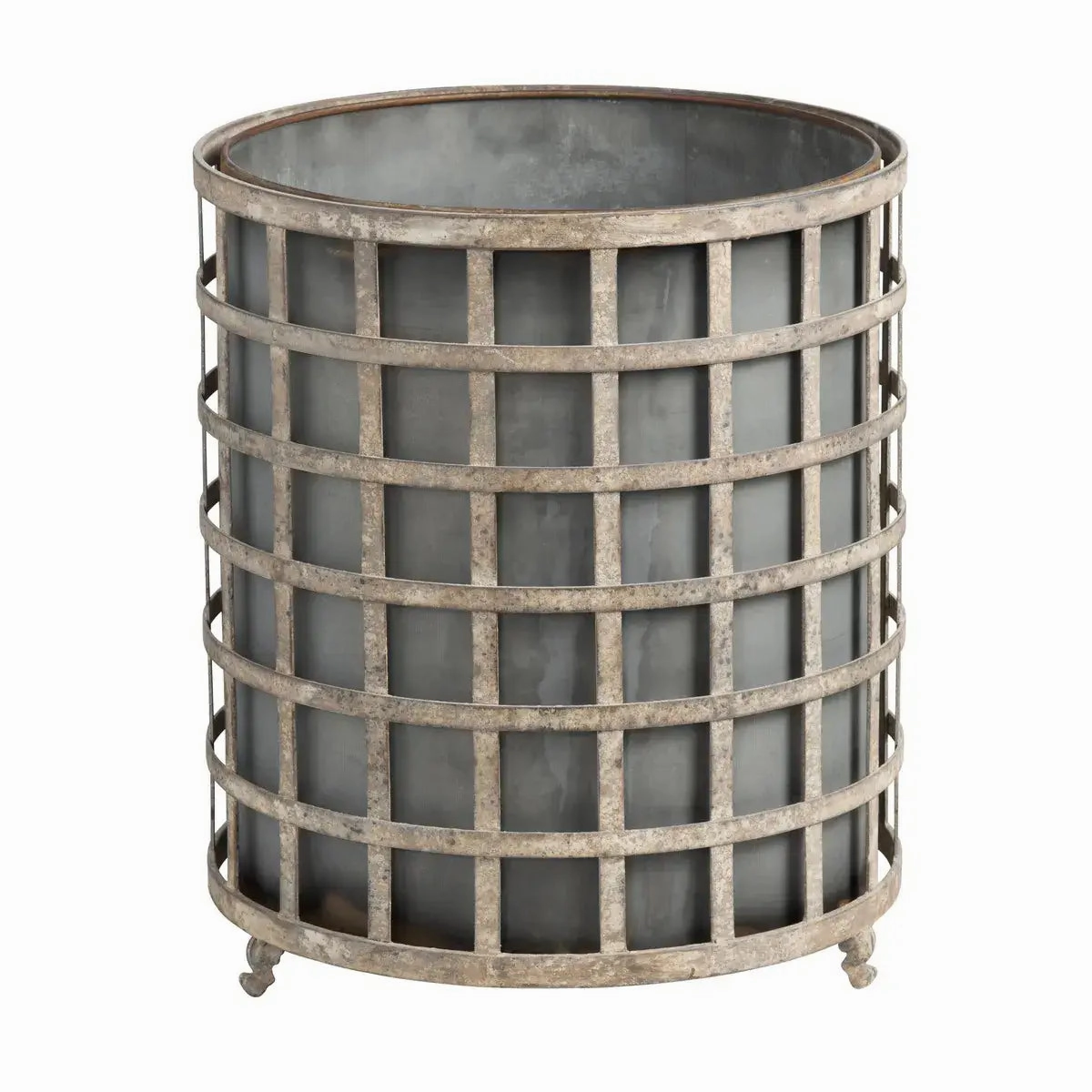 Round Aged Metal Lattice Planter,classic ceramic flowerpot