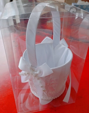 Round Flower Girl Basket accessory for Rose Petals artificial flower bouquet  