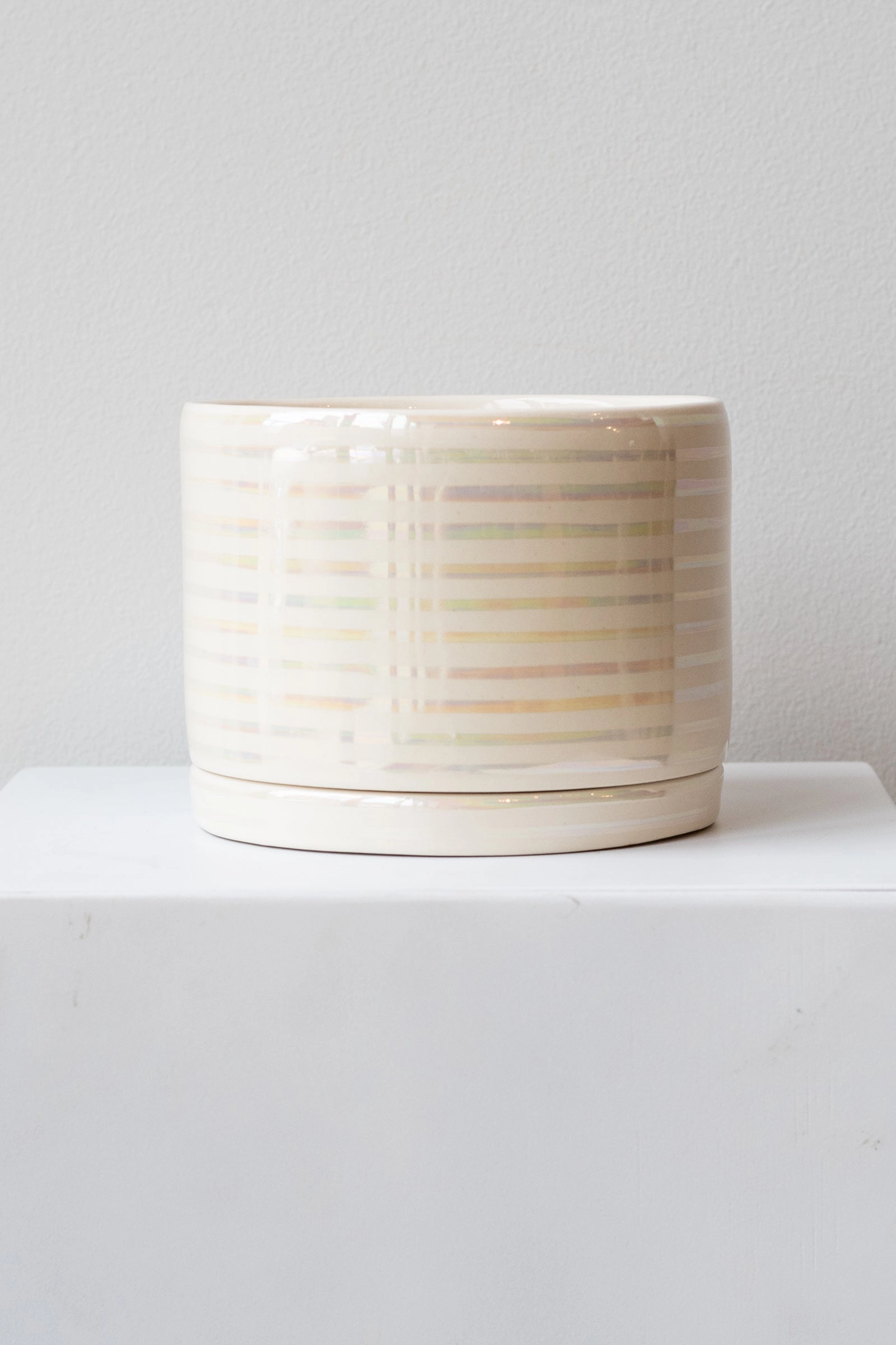 Round Planter Unicorn Stripe Large,indoor flower container
