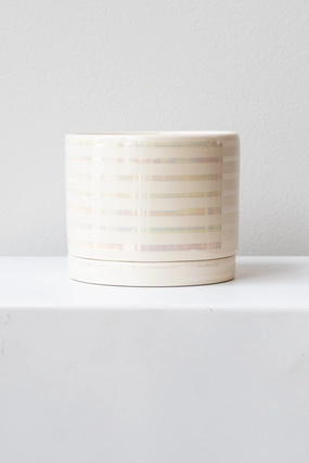Round Planter Unicorn Stripe Medium,indoor flower container
