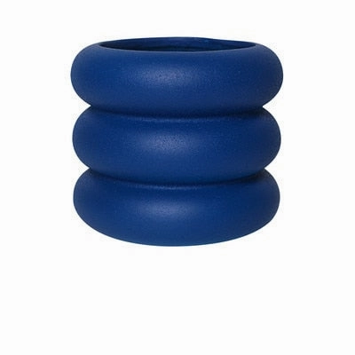 Round Rolls Ceramic Plant Pot
