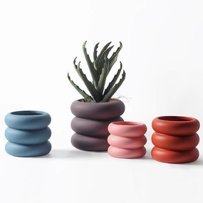 Round Rolls Ceramic Plant Pot,planting accessories kit